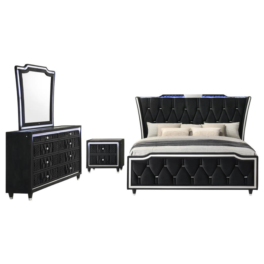 Lorient 4-piece Queen Bedroom Set Black-2