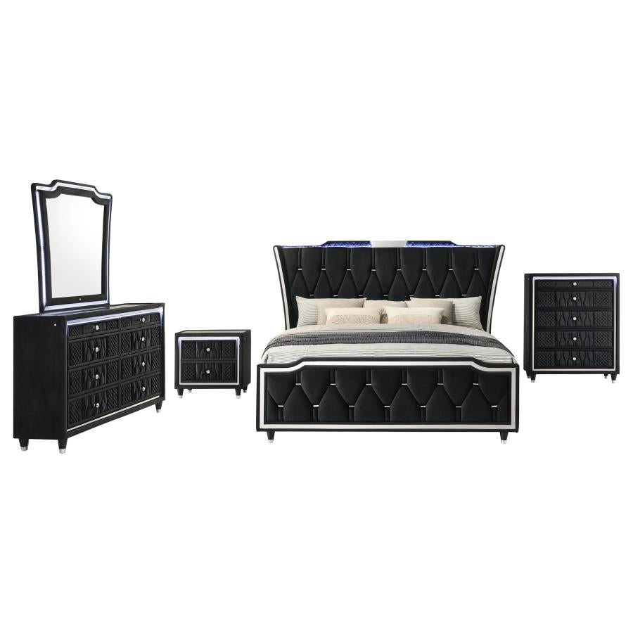 Lorient 5-piece Queen Bedroom Set Black-zoom-2
