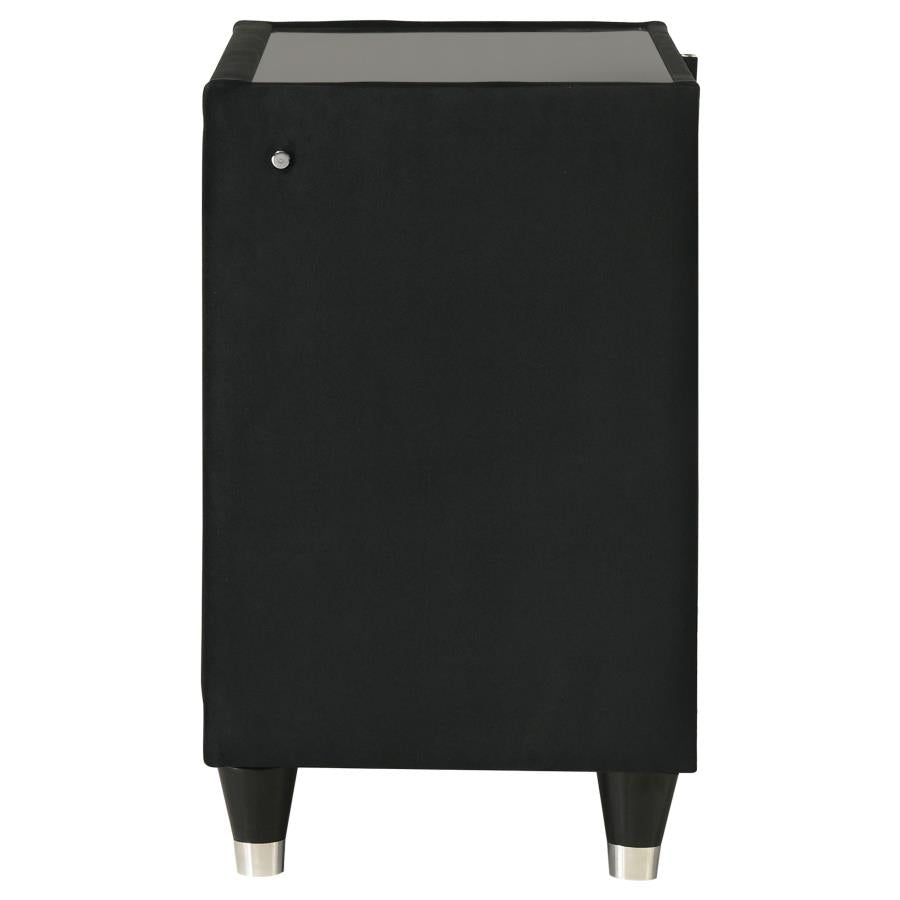 Lorient 2-drawer LED Nightstand with USB Black-5