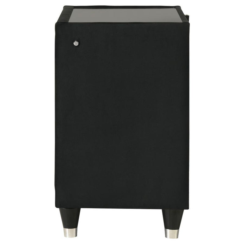 Lorient 2-drawer LED Nightstand with USB Black-zoom-