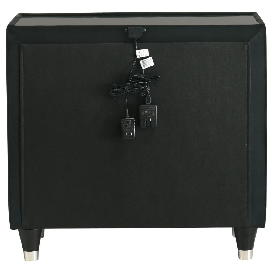 Lorient 2-drawer LED Nightstand with USB Black-7