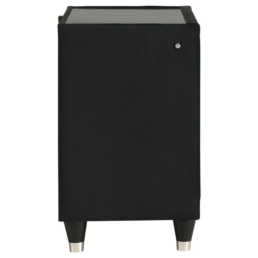 Lorient 2-drawer LED Nightstand with USB Black-zoom-9