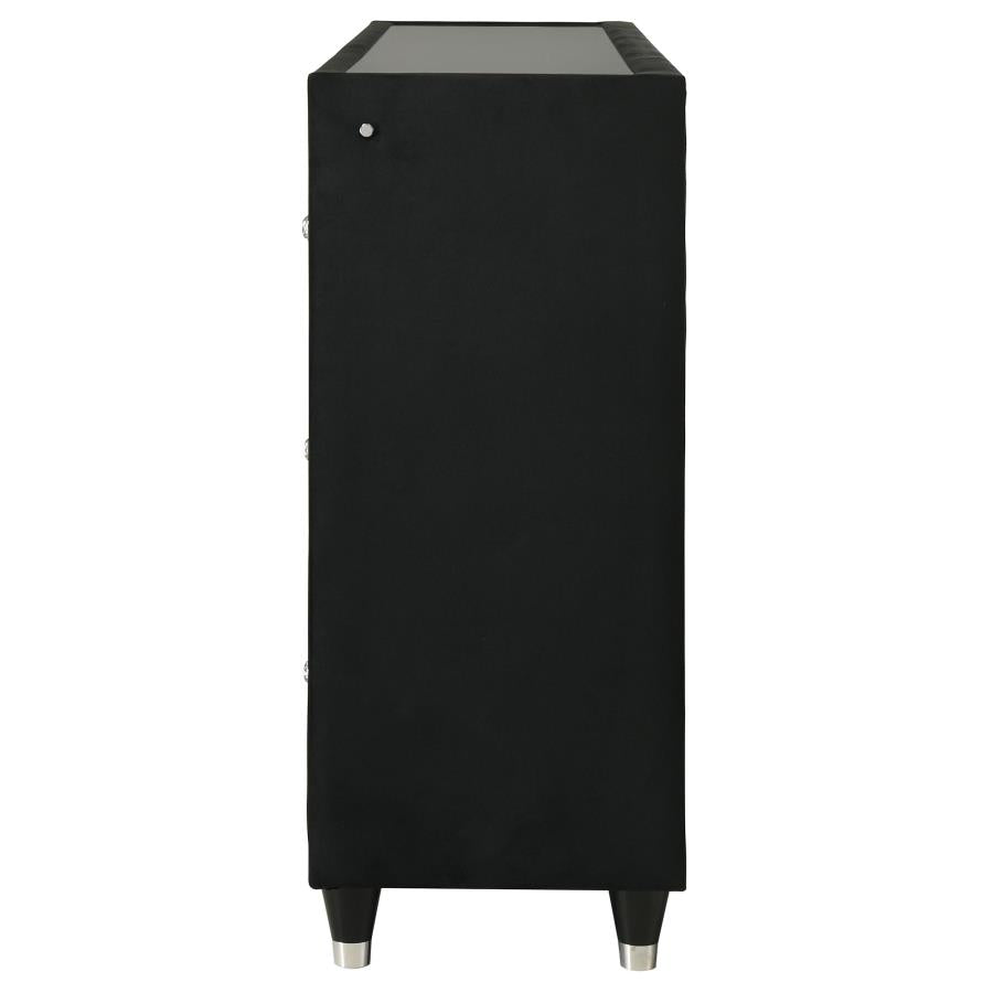 Lorient 8-drawer LED Bedroom Flame Box Dresser Black-5