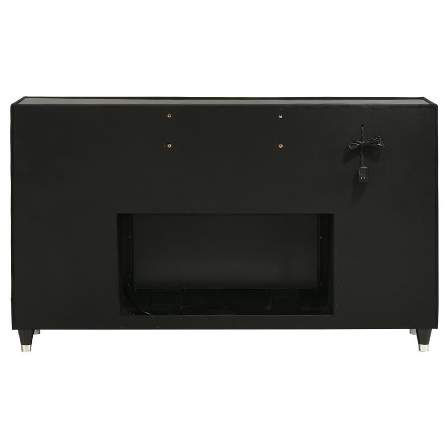 Lorient 8-drawer LED Bedroom Flame Box Dresser Black-zoom-7