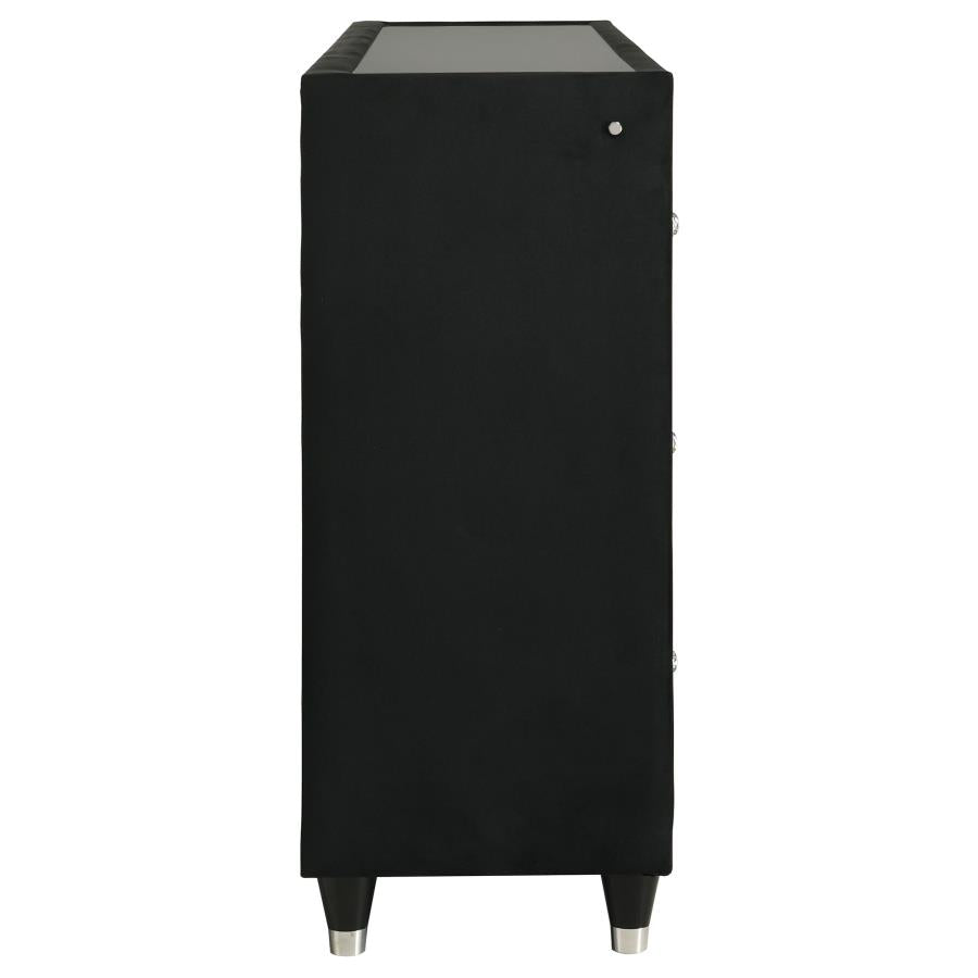 Lorient 8-drawer LED Bedroom Flame Box Dresser Black-zoom-9