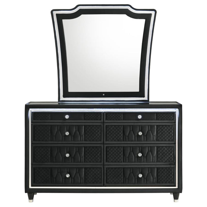 Lorient 8-drawer LED Dresser with Mirror Black-zoom-