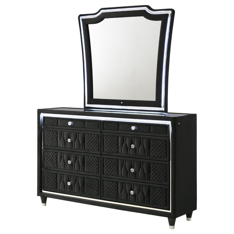 Lorient 8-drawer LED Dresser with Mirror Black-zoom-