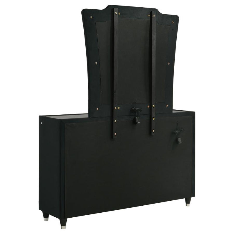 Lorient 8-drawer LED Dresser with Mirror Black-zoom-