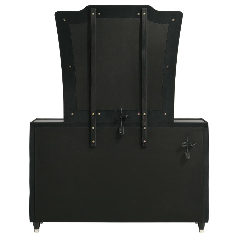Lorient 8-drawer LED Dresser with Mirror Black-7
