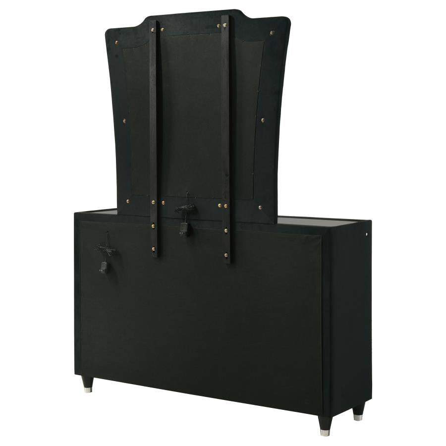 Lorient 8-drawer LED Dresser with Mirror Black-zoom-8