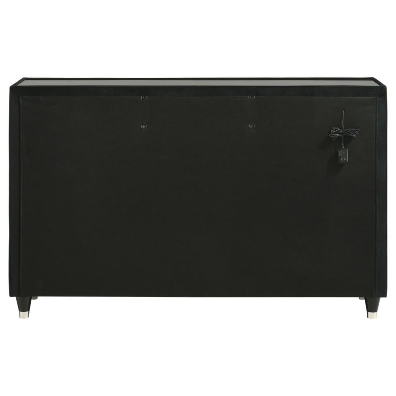 Lorient 8-drawer LED Bedroom Dresser Cabinet Black-zoom-