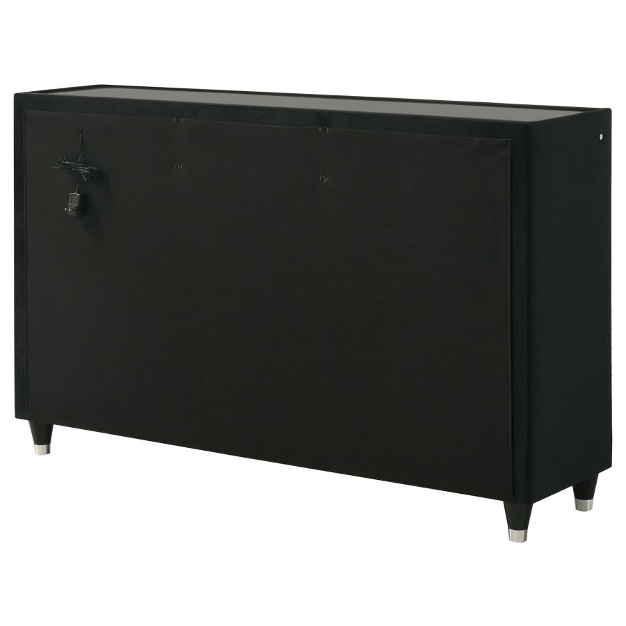 Lorient 8-drawer LED Bedroom Dresser Cabinet Black-8