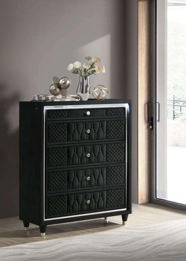 Lorient 5-drawer LED Chest of Drawers Black-zoom-