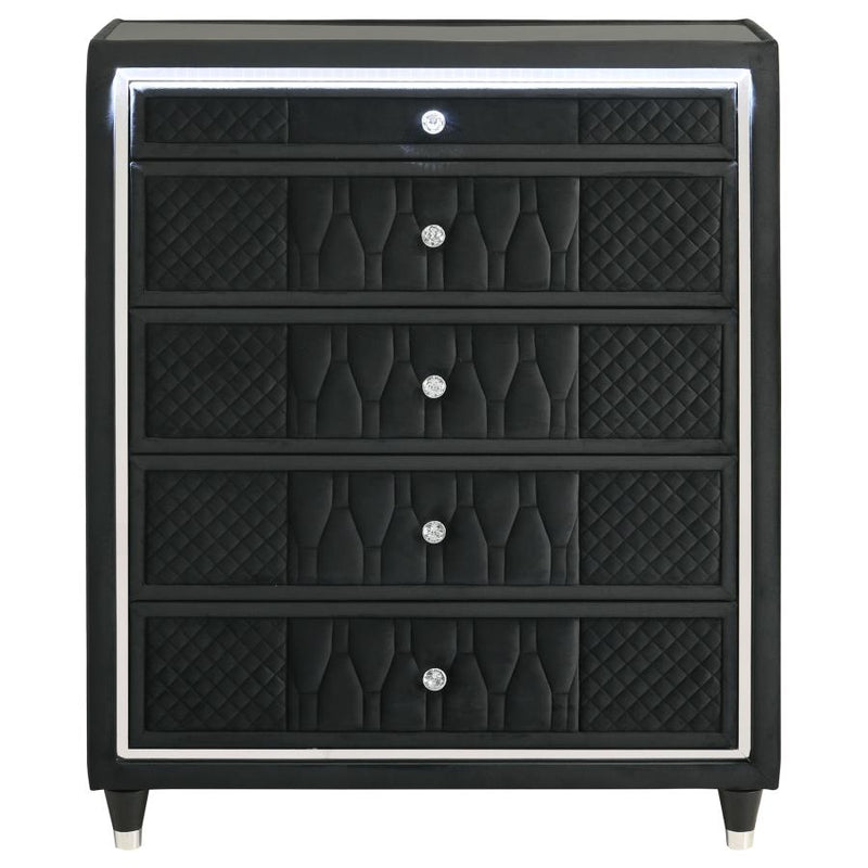 Lorient 5-drawer LED Chest of Drawers Black-zoom-