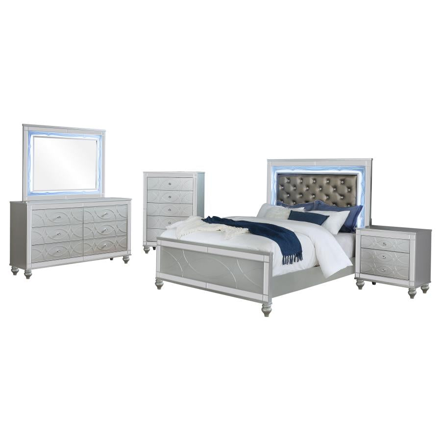 Gunnison 5-piece Eastern King Bedroom Set Silver Metallic-zoom-2