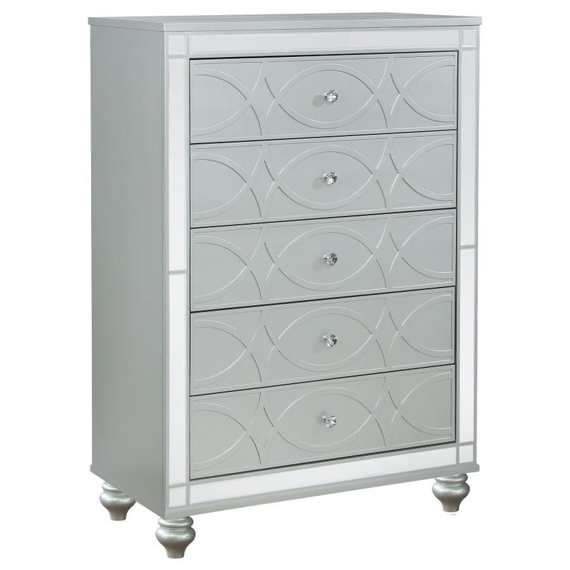 Gunnison 5-piece Eastern King Bedroom Set Silver Metallic-zoom-