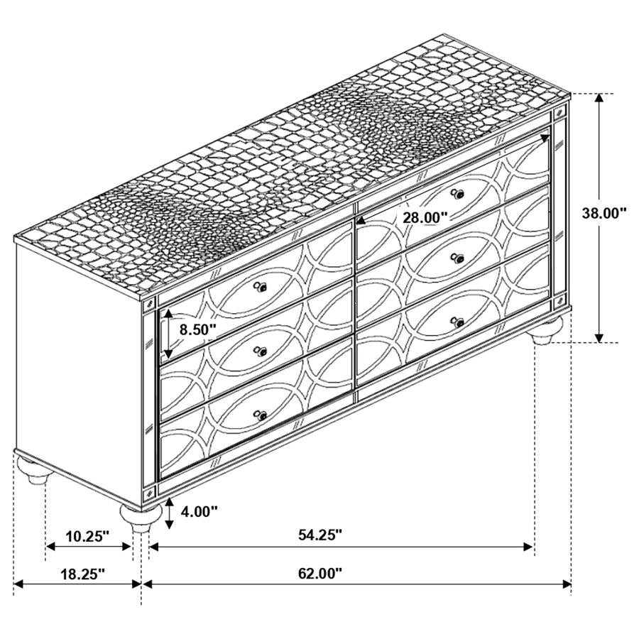 Gunnison 5-piece Eastern King Bedroom Set Silver Metallic-18