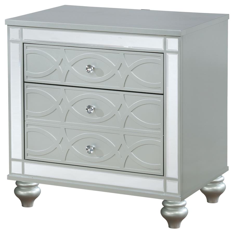 Gunnison 2-drawer Nightstand Silver Metallic-zoom-4