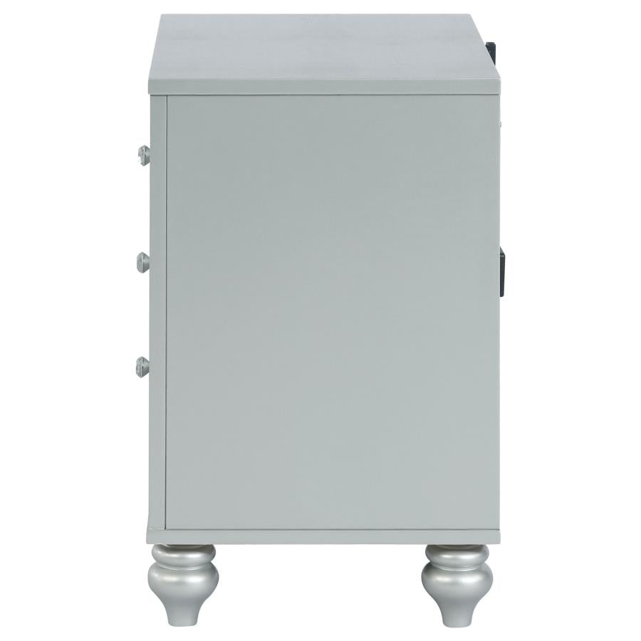 Gunnison 2-drawer Nightstand Silver Metallic-5