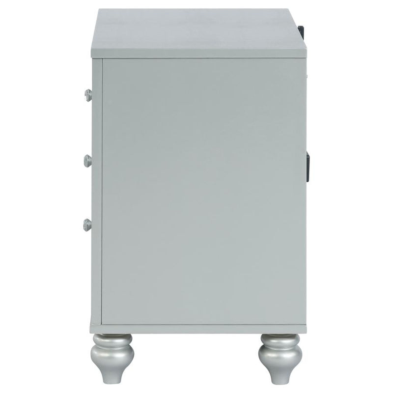 Gunnison 2-drawer Nightstand Silver Metallic-zoom-
