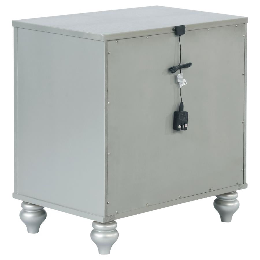 Gunnison 2-drawer Nightstand Silver Metallic-6