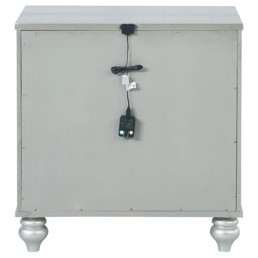Gunnison 2-drawer Nightstand Silver Metallic-zoom-7