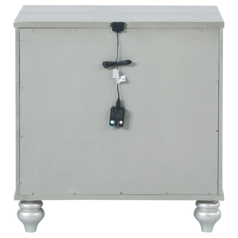 Gunnison 2-drawer Nightstand Silver Metallic-zoom-