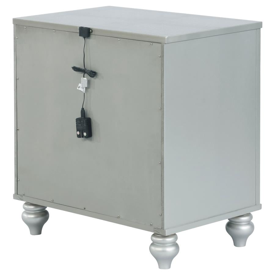 Gunnison 2-drawer Nightstand Silver Metallic-8
