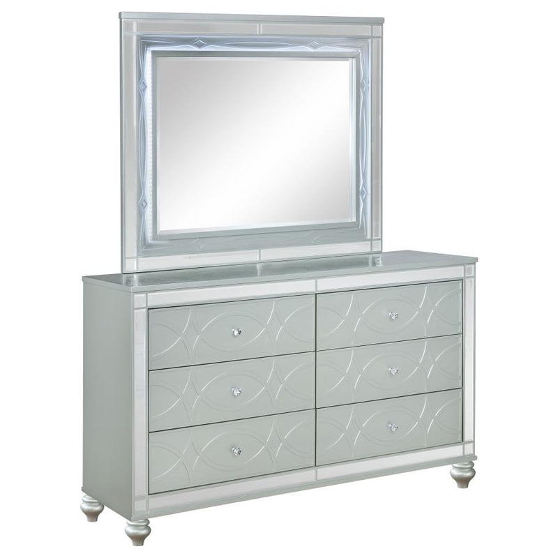 Gunnison 6-drawer Dresser with Mirror Silver Metallic-zoom-