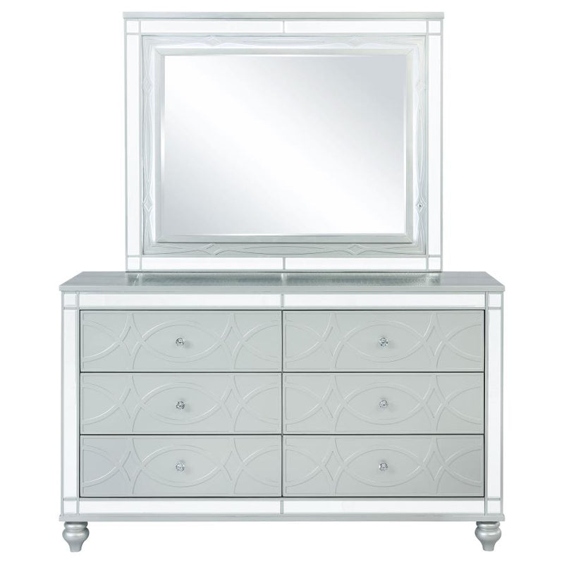 Gunnison 6-drawer Dresser with Mirror Silver Metallic-zoom-