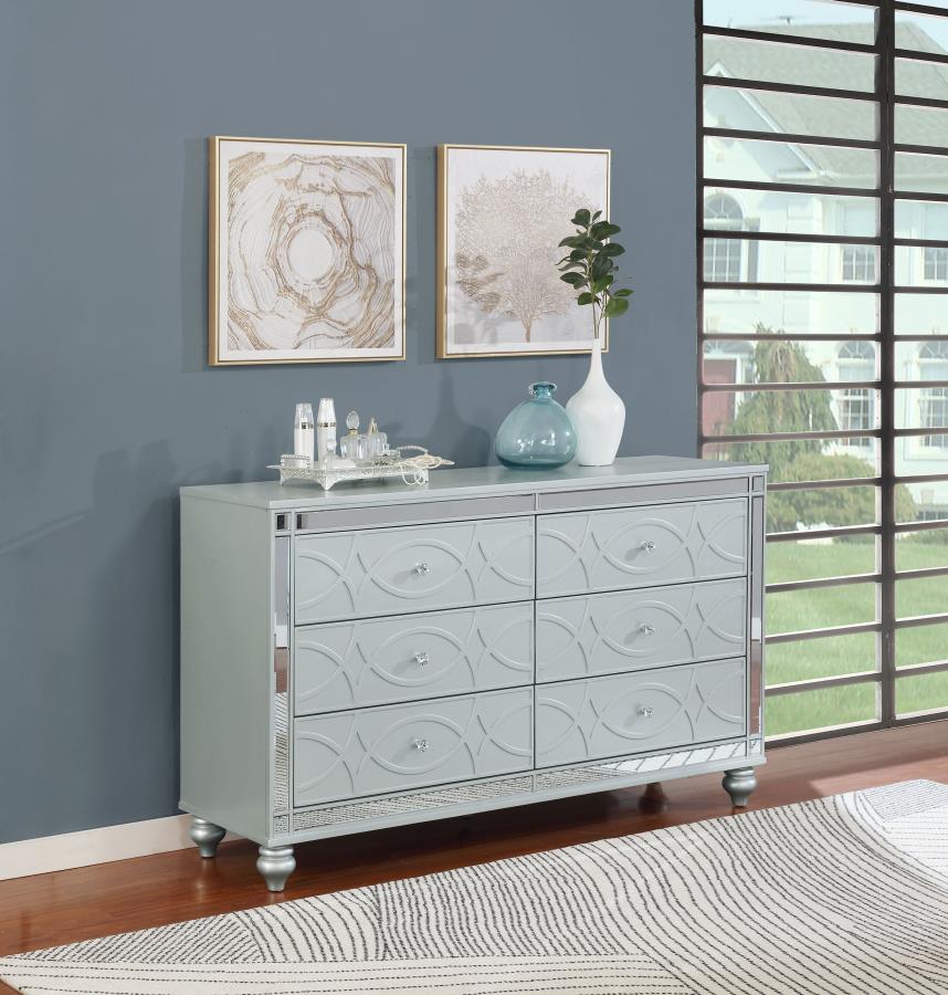 Gunnison 6-drawer Dresser Silver Metallic-zoom-2