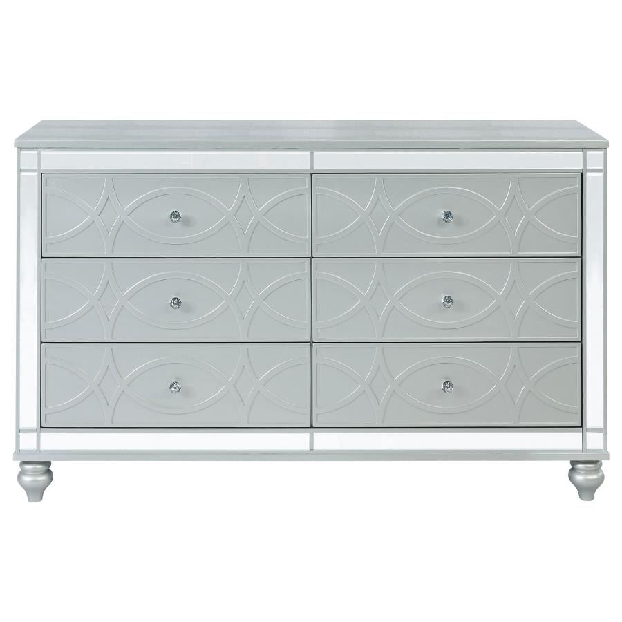 Gunnison 6-drawer Dresser Silver Metallic-3
