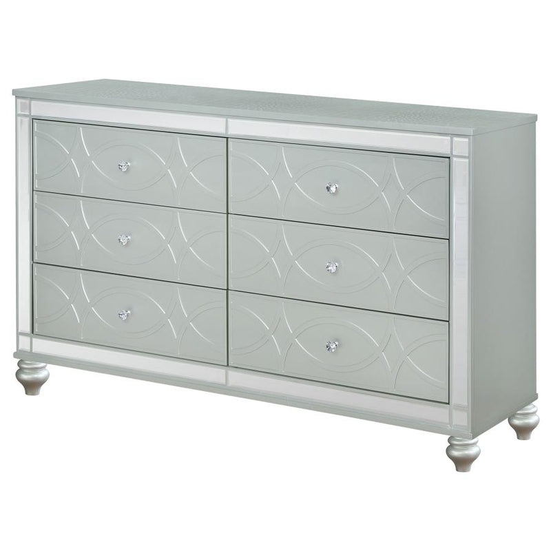 Gunnison 6-drawer Dresser Silver Metallic-zoom-