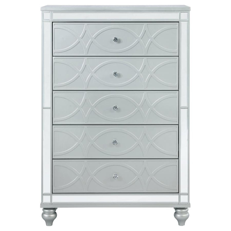 Gunnison 5-drawer Bedroom Chest Silver Metallic-zoom-