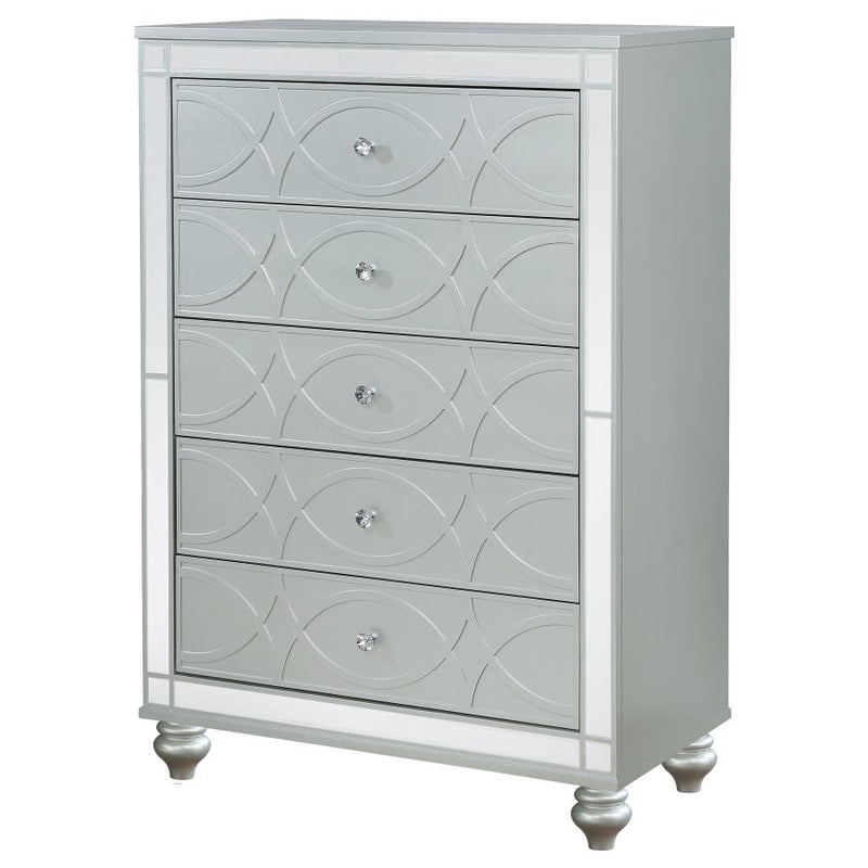 Gunnison 5-drawer Bedroom Chest Silver Metallic-zoom-