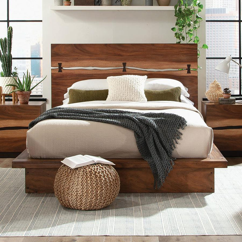 Winslow Wood California King Panel Bed Smokey Walnut-zoom-