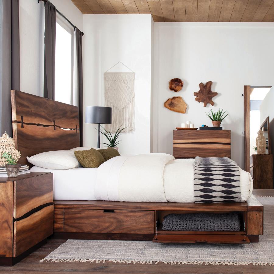 Winslow Wood Queen Storage Panel Bed Smokey Walnut-zoom-2