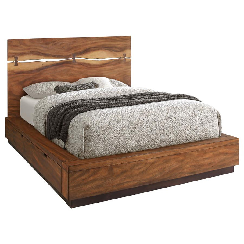 Winslow Wood Queen Storage Panel Bed Smokey Walnut-zoom-