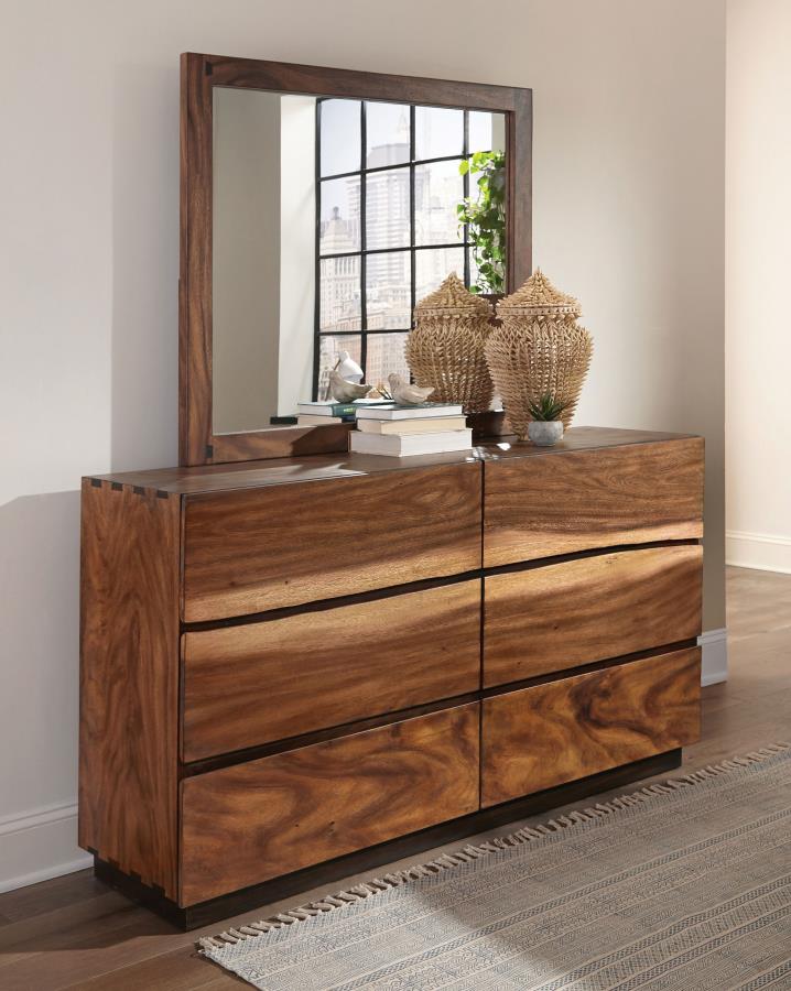Winslow 6-drawer Dresser with Mirror Smokey Walnut-2