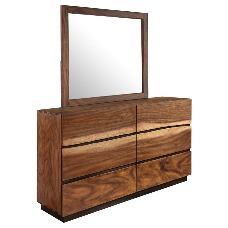 Winslow 6-drawer Dresser with Mirror Smokey Walnut-zoom-