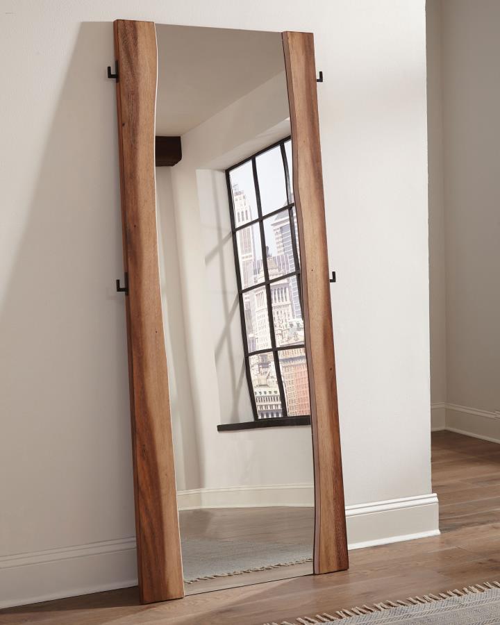 Winslow 31 x 76 Inch Standing Floor Mirror Smokey Walnut-2