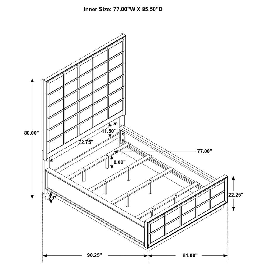 Durango 77-inch California King Panel Bed Smoked Peppercorn-8