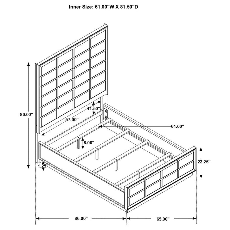 Durango 77-inch Queen Panel Bed Smoked Peppercorn-zoom-