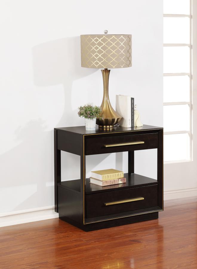 Durango 2-drawer Nightstand Smoked Peppercorn-zoom-
