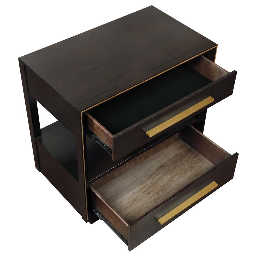 Durango 2-drawer Nightstand Smoked Peppercorn-7