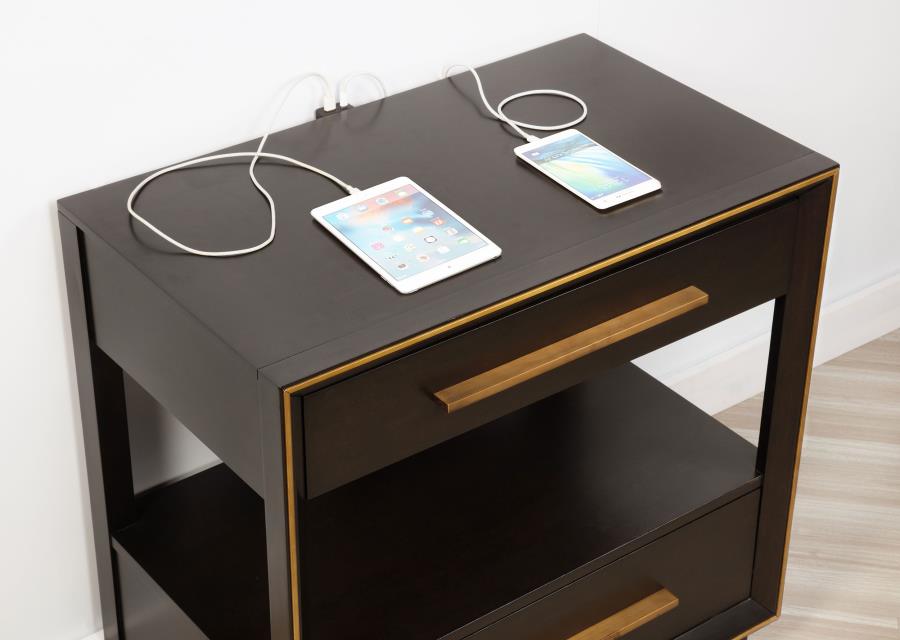 Durango 2-drawer Nightstand Smoked Peppercorn-zoom-8