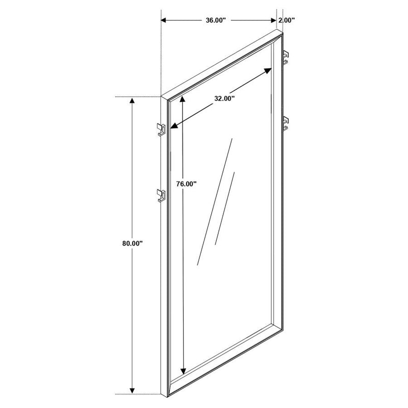 Durango 80-inch Standing Floor Mirror Smoked Peppercorn-zoom-