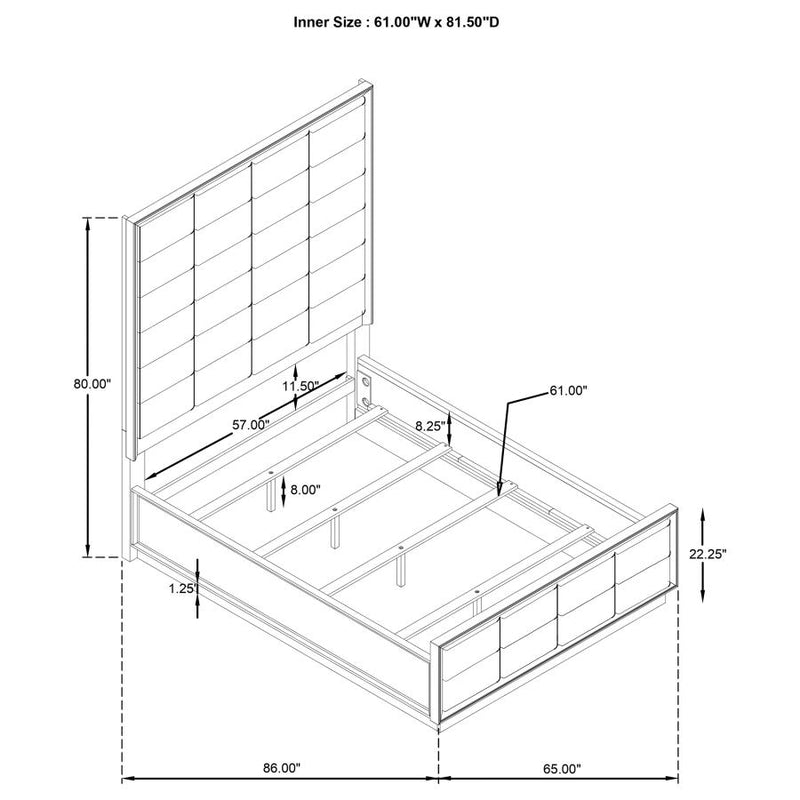 Durango 80-inch Queen Panel Bed Taupe Oak-zoom-
