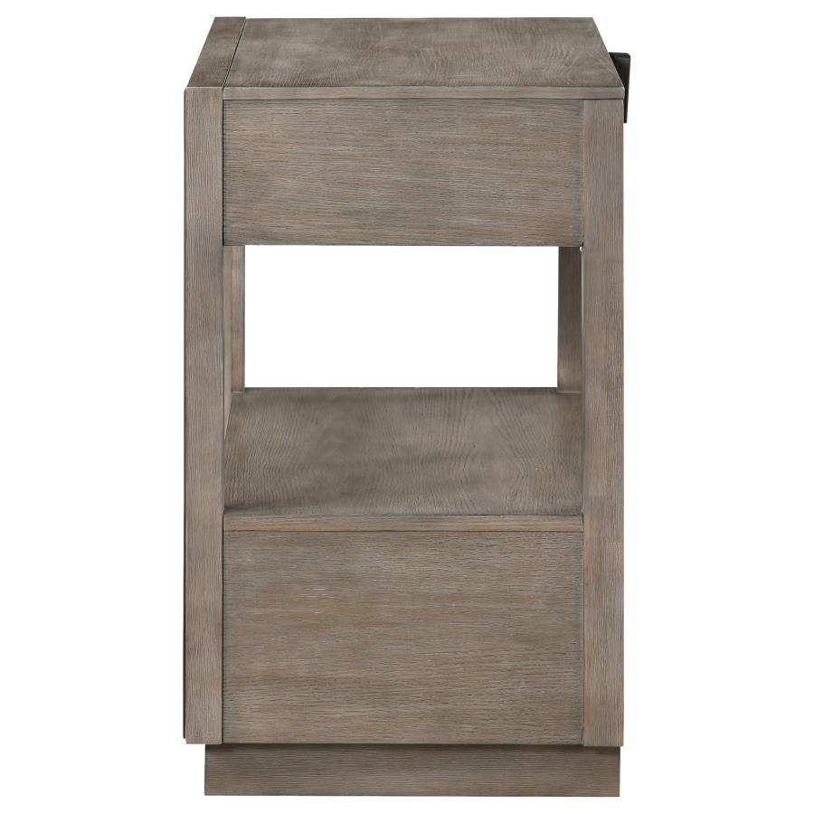 Durango 2-drawer Nightstand Bedside Table Taupe Oak-zoom-5