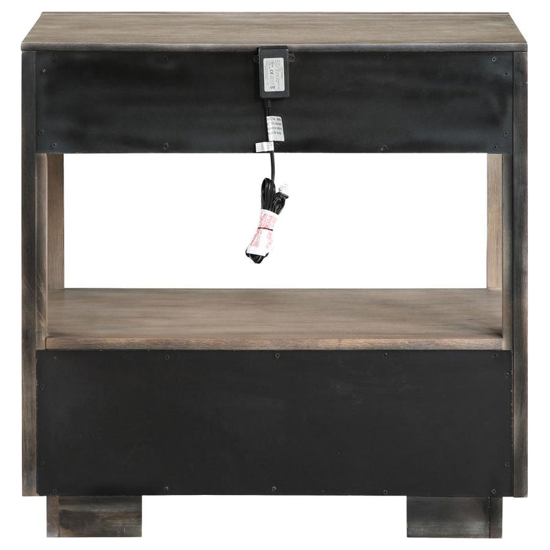 Durango 2-drawer Nightstand Bedside Table Taupe Oak-zoom-